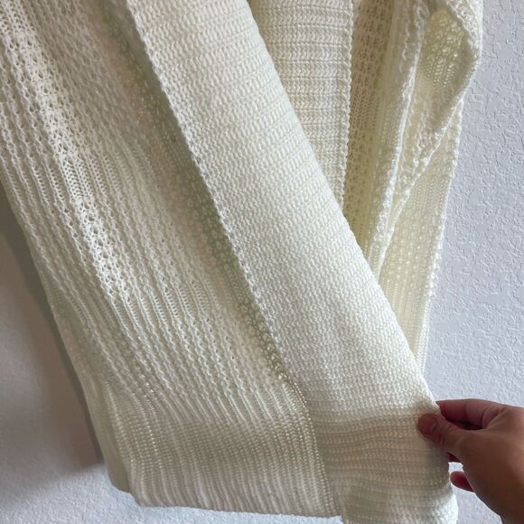 Jason Maxwell Womens Cardigan Open Front XL White Minimalist Classic Grandmacore - Picture 4 of 9